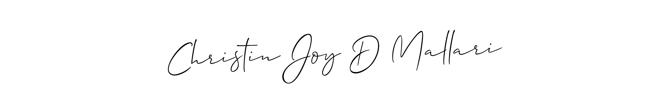 Use a signature maker to create a handwritten signature online. With this signature software, you can design (Allison_Script) your own signature for name Christin Joy D Mallari. Christin Joy D Mallari signature style 2 images and pictures png