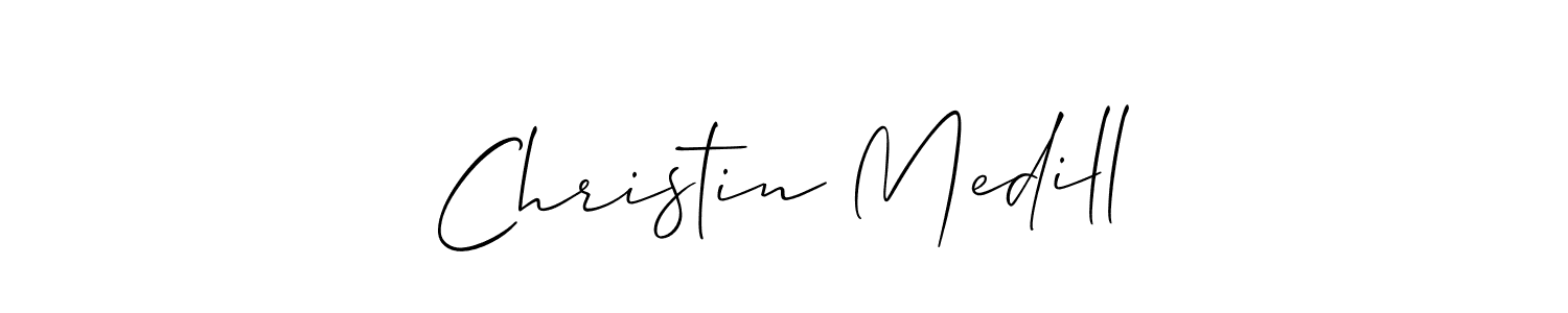 Similarly Allison_Script is the best handwritten signature design. Signature creator online .You can use it as an online autograph creator for name Christin Medill. Christin Medill signature style 2 images and pictures png