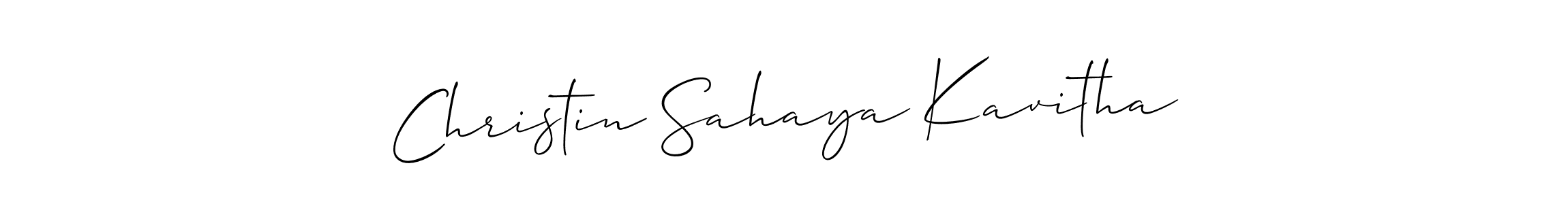 How to make Christin Sahaya Kavitha name signature. Use Allison_Script style for creating short signs online. This is the latest handwritten sign. Christin Sahaya Kavitha signature style 2 images and pictures png
