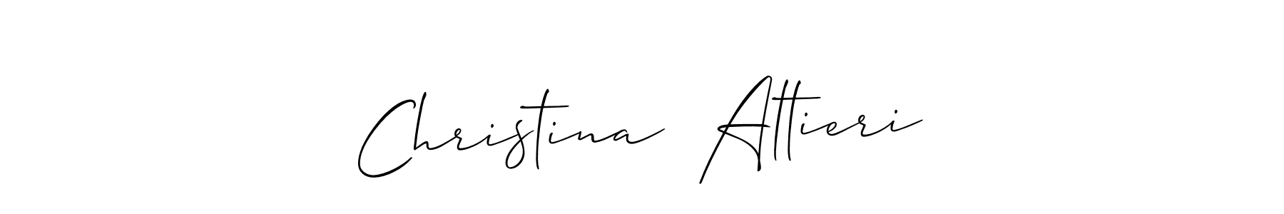 Make a short Christina  Altieri signature style. Manage your documents anywhere anytime using Allison_Script. Create and add eSignatures, submit forms, share and send files easily. Christina  Altieri signature style 2 images and pictures png