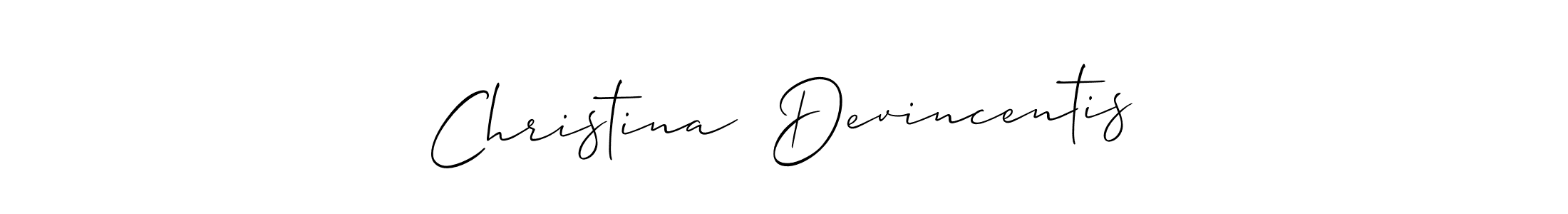 It looks lik you need a new signature style for name Christina  Devincentis. Design unique handwritten (Allison_Script) signature with our free signature maker in just a few clicks. Christina  Devincentis signature style 2 images and pictures png