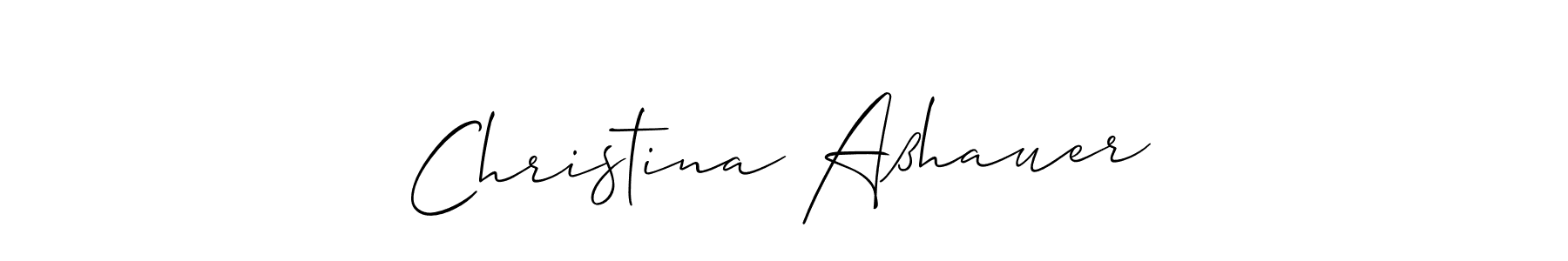 The best way (Allison_Script) to make a short signature is to pick only two or three words in your name. The name Christina Aßhauer include a total of six letters. For converting this name. Christina Aßhauer signature style 2 images and pictures png