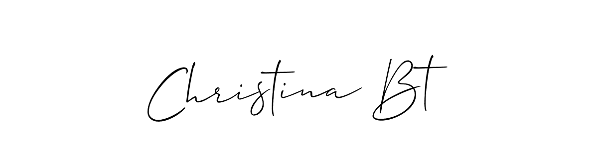 How to make Christina Bt signature? Allison_Script is a professional autograph style. Create handwritten signature for Christina Bt name. Christina Bt signature style 2 images and pictures png