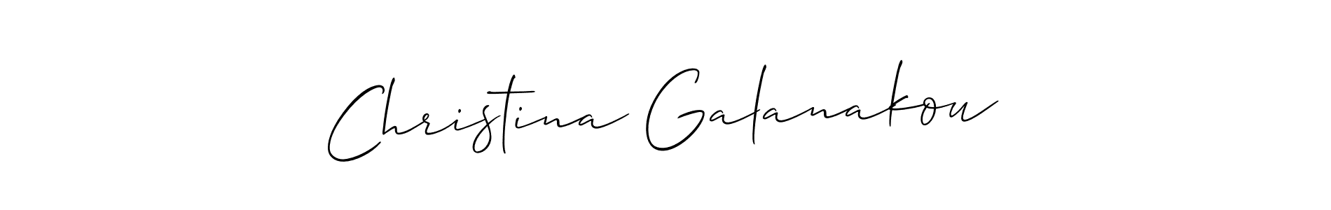 Allison_Script is a professional signature style that is perfect for those who want to add a touch of class to their signature. It is also a great choice for those who want to make their signature more unique. Get Christina Galanakou name to fancy signature for free. Christina Galanakou signature style 2 images and pictures png