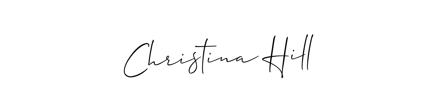 It looks lik you need a new signature style for name Christina Hill. Design unique handwritten (Allison_Script) signature with our free signature maker in just a few clicks. Christina Hill signature style 2 images and pictures png