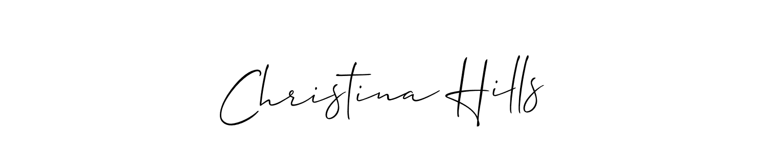 It looks lik you need a new signature style for name Christina Hills. Design unique handwritten (Allison_Script) signature with our free signature maker in just a few clicks. Christina Hills signature style 2 images and pictures png