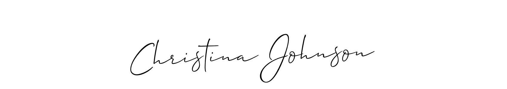 if you are searching for the best signature style for your name Christina Johnson. so please give up your signature search. here we have designed multiple signature styles  using Allison_Script. Christina Johnson signature style 2 images and pictures png