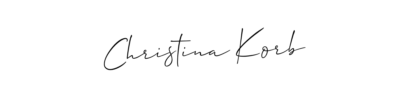 Allison_Script is a professional signature style that is perfect for those who want to add a touch of class to their signature. It is also a great choice for those who want to make their signature more unique. Get Christina Korb name to fancy signature for free. Christina Korb signature style 2 images and pictures png