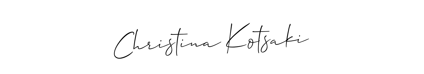 This is the best signature style for the Christina Kotsaki name. Also you like these signature font (Allison_Script). Mix name signature. Christina Kotsaki signature style 2 images and pictures png