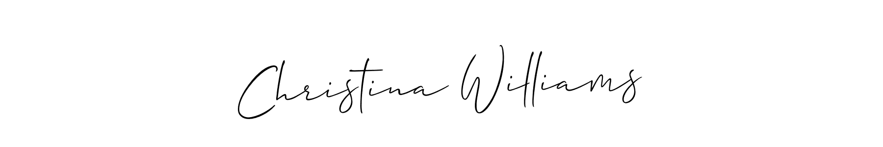 if you are searching for the best signature style for your name Christina Williams. so please give up your signature search. here we have designed multiple signature styles  using Allison_Script. Christina Williams signature style 2 images and pictures png