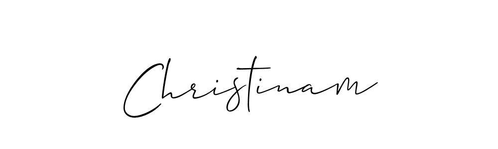 You should practise on your own different ways (Allison_Script) to write your name (Christinam) in signature. don't let someone else do it for you. Christinam signature style 2 images and pictures png