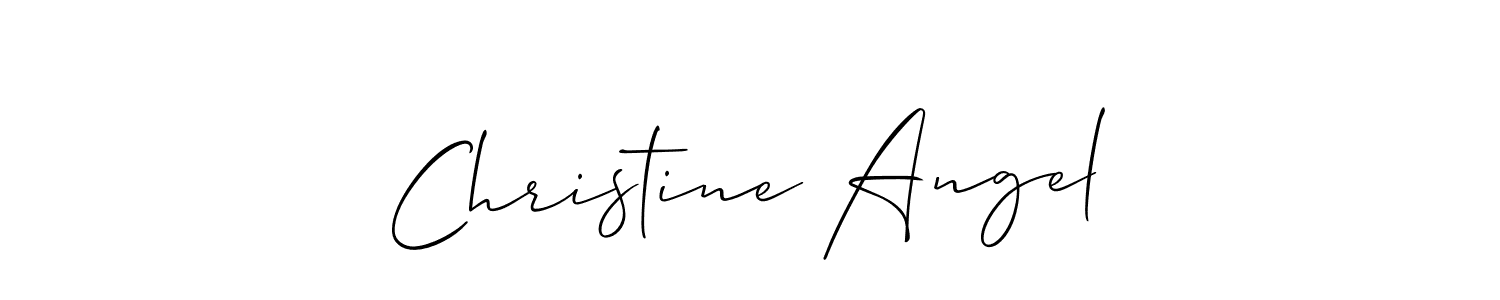 The best way (Allison_Script) to make a short signature is to pick only two or three words in your name. The name Christine Angel include a total of six letters. For converting this name. Christine Angel signature style 2 images and pictures png