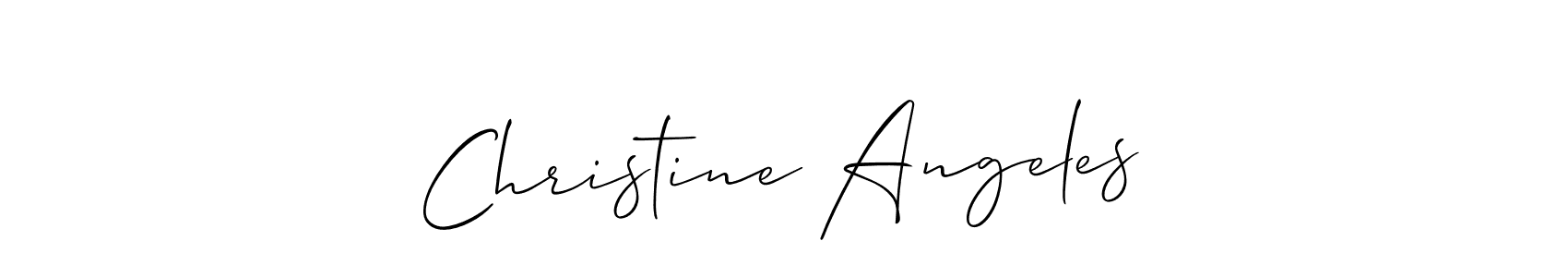 You should practise on your own different ways (Allison_Script) to write your name (Christine Angeles) in signature. don't let someone else do it for you. Christine Angeles signature style 2 images and pictures png