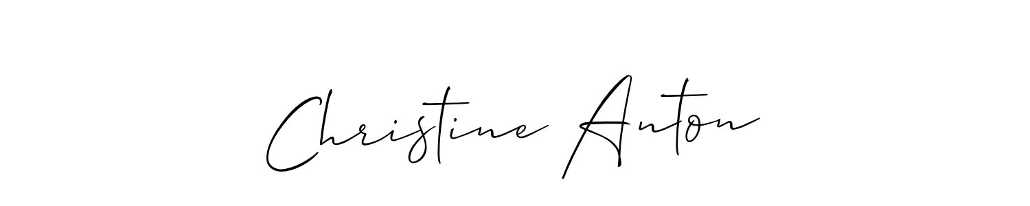 The best way (Allison_Script) to make a short signature is to pick only two or three words in your name. The name Christine Anton include a total of six letters. For converting this name. Christine Anton signature style 2 images and pictures png