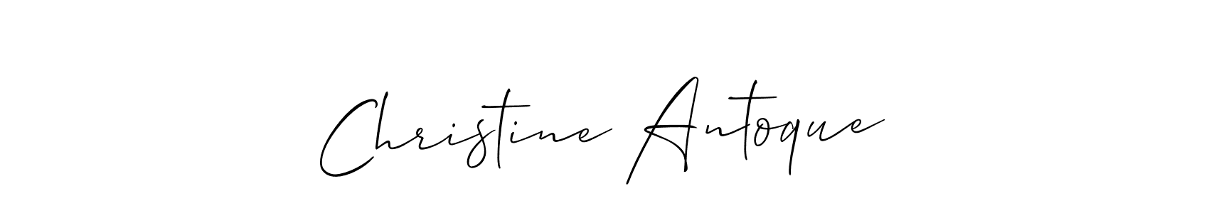 You should practise on your own different ways (Allison_Script) to write your name (Christine Antoque) in signature. don't let someone else do it for you. Christine Antoque signature style 2 images and pictures png