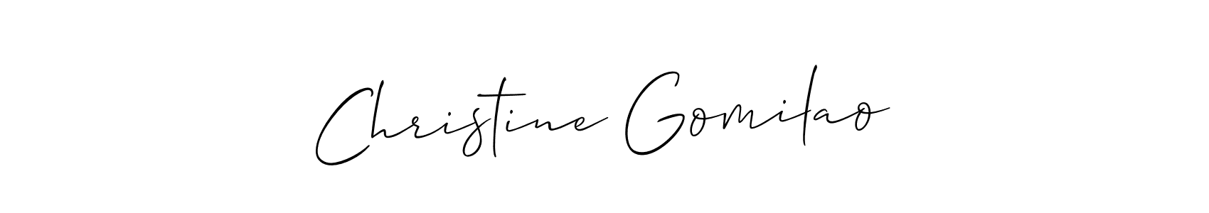 This is the best signature style for the Christine Gomilao name. Also you like these signature font (Allison_Script). Mix name signature. Christine Gomilao signature style 2 images and pictures png