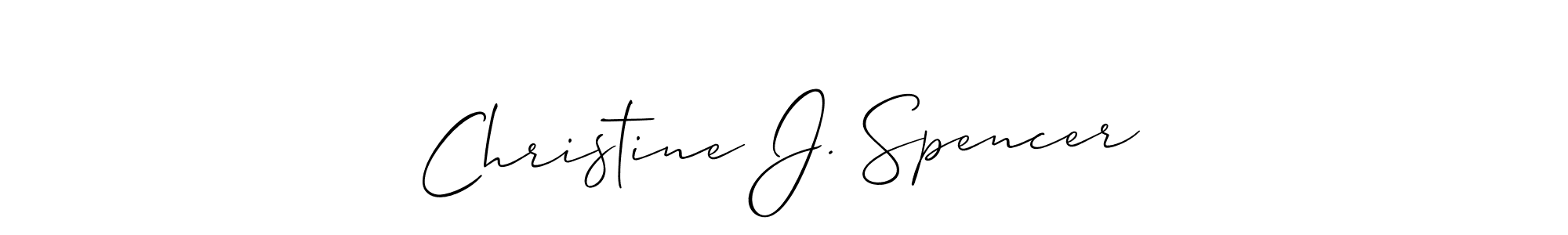 The best way (Allison_Script) to make a short signature is to pick only two or three words in your name. The name Christine J. Spencer include a total of six letters. For converting this name. Christine J. Spencer signature style 2 images and pictures png