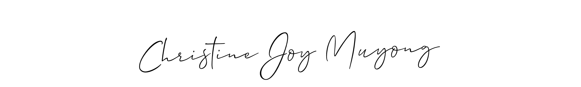 You should practise on your own different ways (Allison_Script) to write your name (Christine Joy Muyong) in signature. don't let someone else do it for you. Christine Joy Muyong signature style 2 images and pictures png