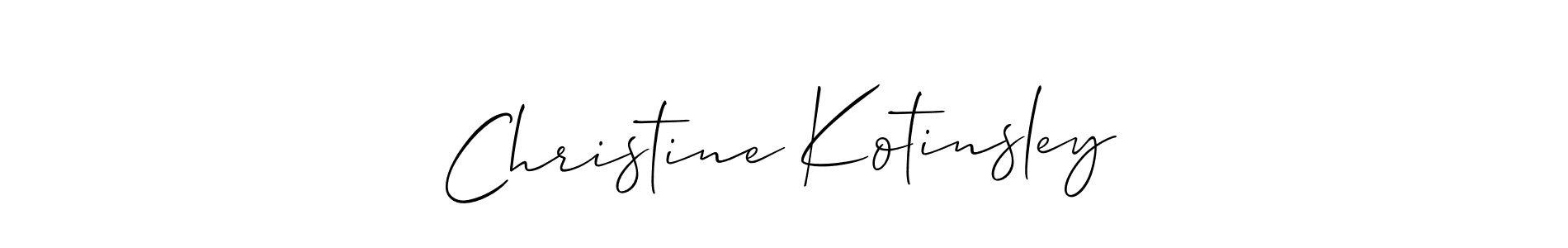 This is the best signature style for the Christine Kotinsley name. Also you like these signature font (Allison_Script). Mix name signature. Christine Kotinsley signature style 2 images and pictures png