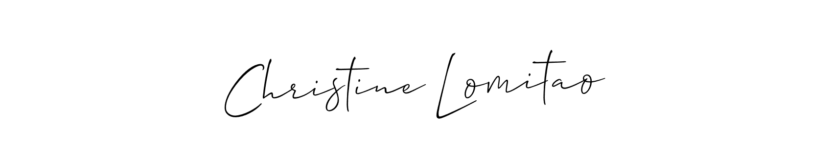 Create a beautiful signature design for name Christine Lomitao. With this signature (Allison_Script) fonts, you can make a handwritten signature for free. Christine Lomitao signature style 2 images and pictures png