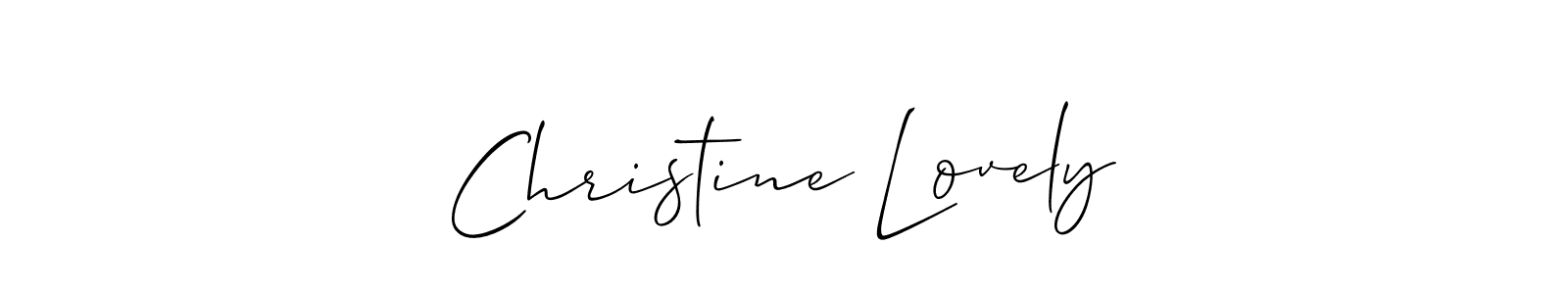 Make a beautiful signature design for name Christine Lovely. With this signature (Allison_Script) style, you can create a handwritten signature for free. Christine Lovely signature style 2 images and pictures png