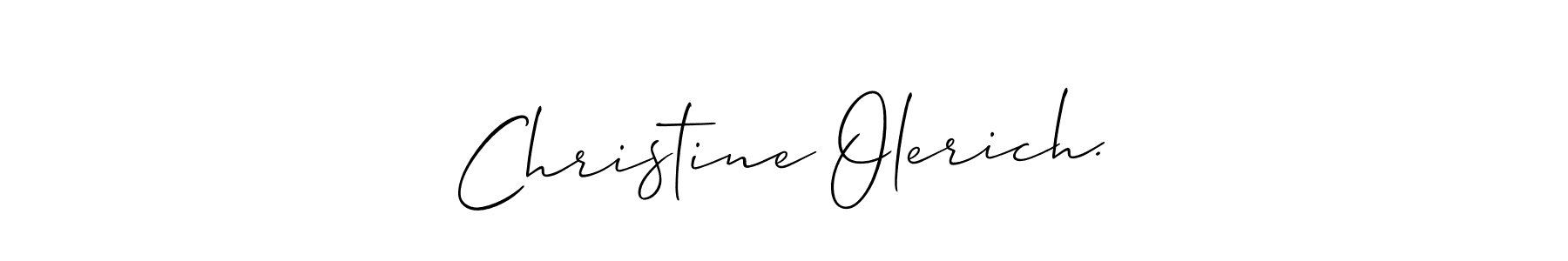 Use a signature maker to create a handwritten signature online. With this signature software, you can design (Allison_Script) your own signature for name Christine Olerich.. Christine Olerich. signature style 2 images and pictures png