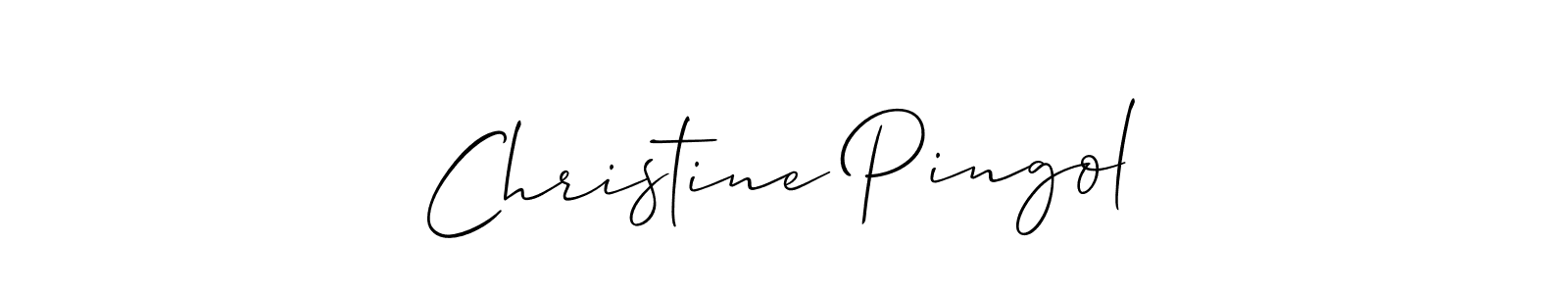 How to Draw Christine Pingol signature style? Allison_Script is a latest design signature styles for name Christine Pingol. Christine Pingol signature style 2 images and pictures png
