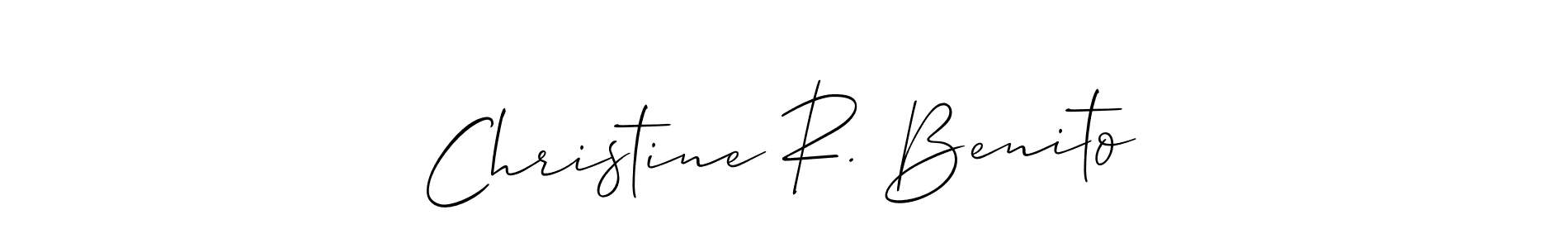 This is the best signature style for the Christine R. Benito name. Also you like these signature font (Allison_Script). Mix name signature. Christine R. Benito signature style 2 images and pictures png