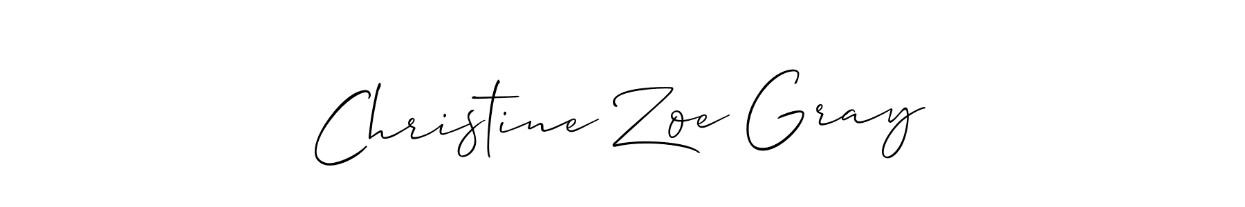 It looks lik you need a new signature style for name Christine Zoe Gray. Design unique handwritten (Allison_Script) signature with our free signature maker in just a few clicks. Christine Zoe Gray signature style 2 images and pictures png