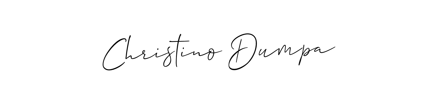 Create a beautiful signature design for name Christino Dumpa. With this signature (Allison_Script) fonts, you can make a handwritten signature for free. Christino Dumpa signature style 2 images and pictures png