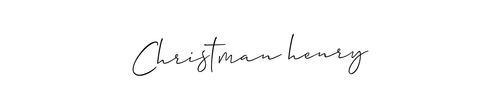 You should practise on your own different ways (Allison_Script) to write your name (Christman henry) in signature. don't let someone else do it for you. Christman henry signature style 2 images and pictures png