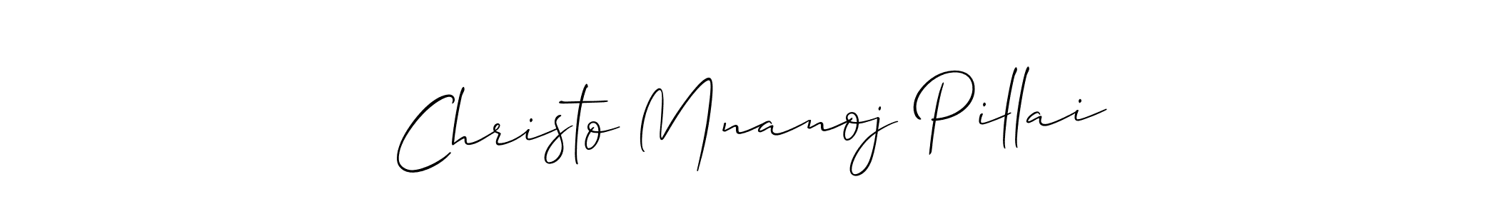How to make Christo Mnanoj Pillai name signature. Use Allison_Script style for creating short signs online. This is the latest handwritten sign. Christo Mnanoj Pillai signature style 2 images and pictures png