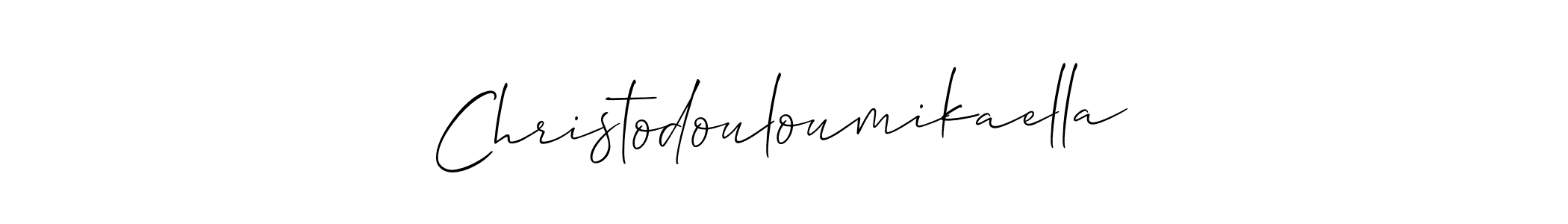 This is the best signature style for the Christodouloumikaella name. Also you like these signature font (Allison_Script). Mix name signature. Christodouloumikaella signature style 2 images and pictures png