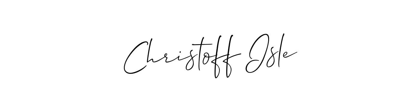 Design your own signature with our free online signature maker. With this signature software, you can create a handwritten (Allison_Script) signature for name Christoff Isle. Christoff Isle signature style 2 images and pictures png
