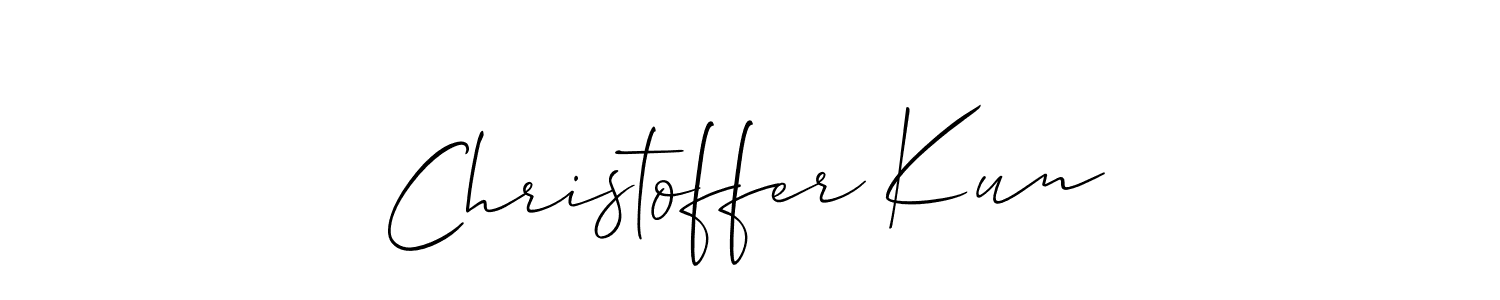 Design your own signature with our free online signature maker. With this signature software, you can create a handwritten (Allison_Script) signature for name Christoffer Kun. Christoffer Kun signature style 2 images and pictures png