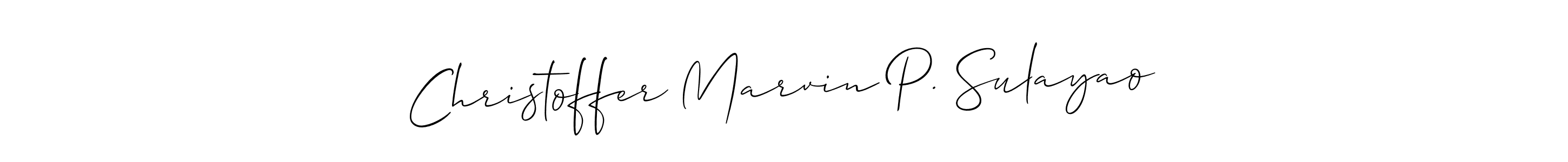 This is the best signature style for the Christoffer Marvin P. Sulayao name. Also you like these signature font (Allison_Script). Mix name signature. Christoffer Marvin P. Sulayao signature style 2 images and pictures png