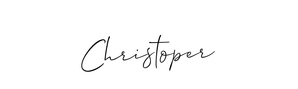 Design your own signature with our free online signature maker. With this signature software, you can create a handwritten (Allison_Script) signature for name Christoper. Christoper signature style 2 images and pictures png