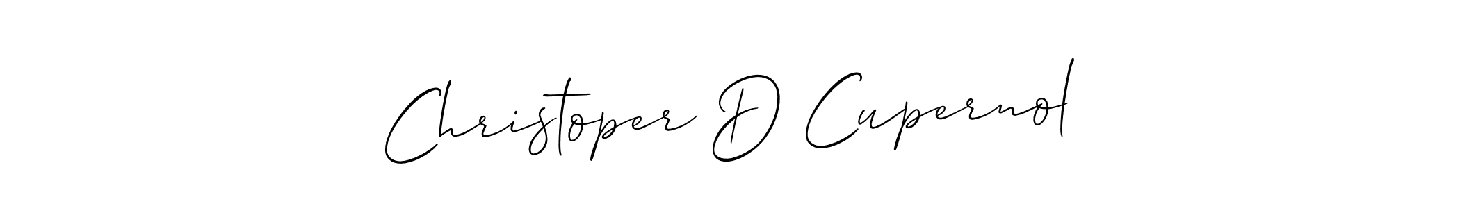 Similarly Allison_Script is the best handwritten signature design. Signature creator online .You can use it as an online autograph creator for name Christoper D Cupernol. Christoper D Cupernol signature style 2 images and pictures png