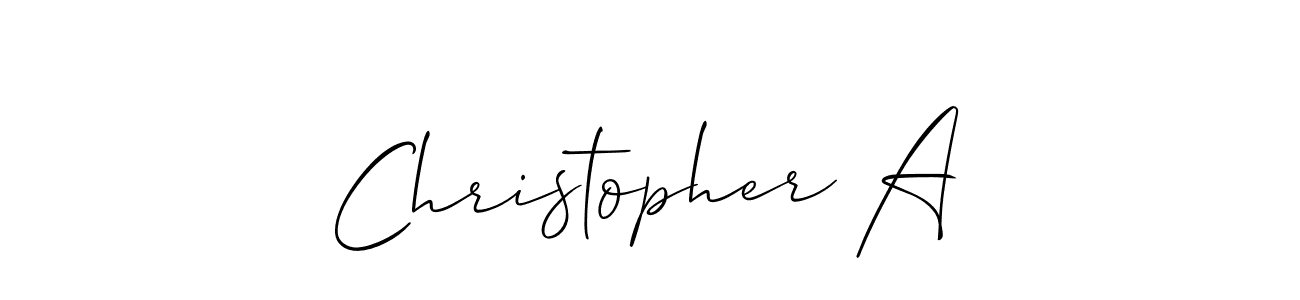 Make a short Christopher A signature style. Manage your documents anywhere anytime using Allison_Script. Create and add eSignatures, submit forms, share and send files easily. Christopher A signature style 2 images and pictures png
