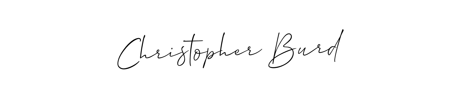 You should practise on your own different ways (Allison_Script) to write your name (Christopher Burd) in signature. don't let someone else do it for you. Christopher Burd signature style 2 images and pictures png