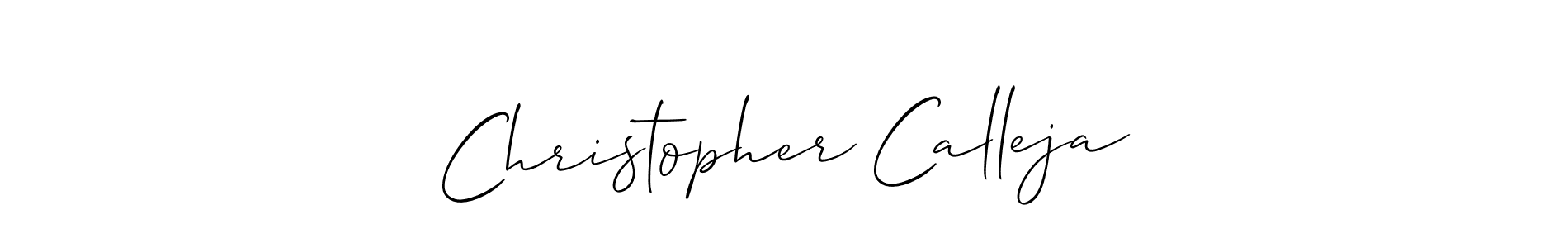 The best way (Allison_Script) to make a short signature is to pick only two or three words in your name. The name Christopher Calleja include a total of six letters. For converting this name. Christopher Calleja signature style 2 images and pictures png