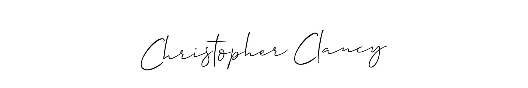 Similarly Allison_Script is the best handwritten signature design. Signature creator online .You can use it as an online autograph creator for name Christopher Clancy. Christopher Clancy signature style 2 images and pictures png