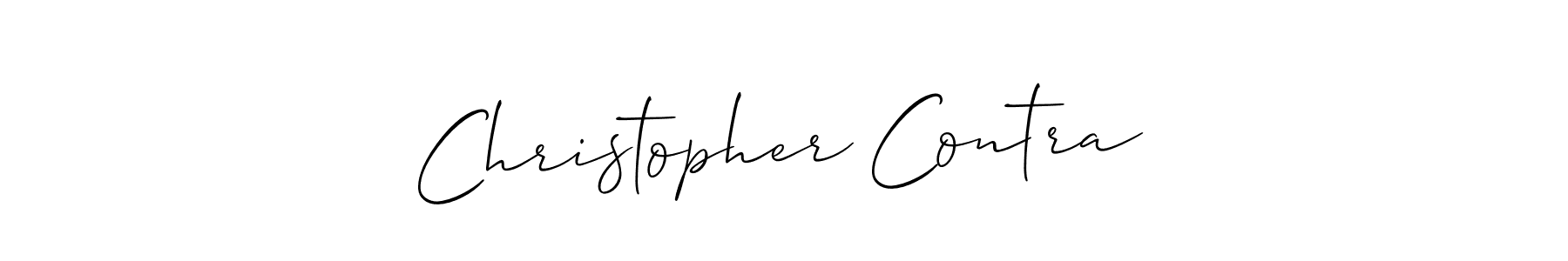 The best way (Allison_Script) to make a short signature is to pick only two or three words in your name. The name Christopher Contra include a total of six letters. For converting this name. Christopher Contra signature style 2 images and pictures png