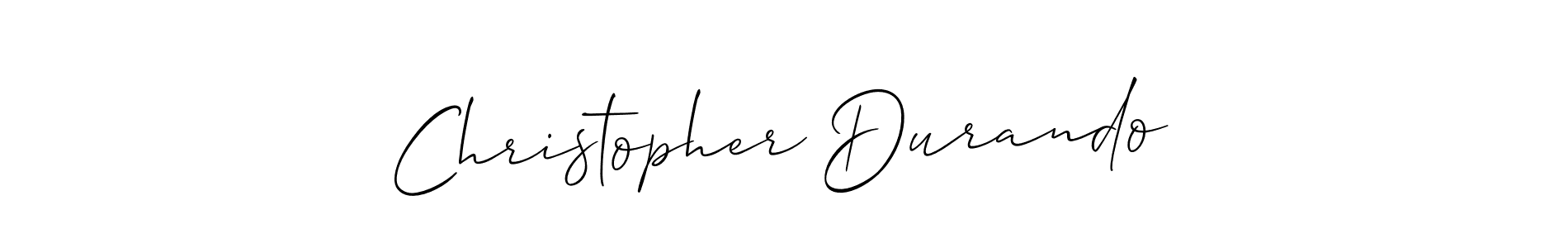 You should practise on your own different ways (Allison_Script) to write your name (Christopher Durando) in signature. don't let someone else do it for you. Christopher Durando signature style 2 images and pictures png