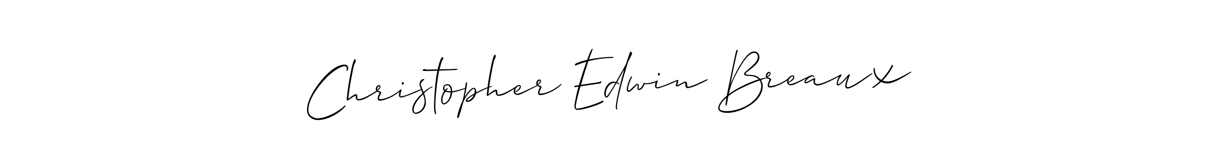 Christopher Edwin Breaux stylish signature style. Best Handwritten Sign (Allison_Script) for my name. Handwritten Signature Collection Ideas for my name Christopher Edwin Breaux. Christopher Edwin Breaux signature style 2 images and pictures png