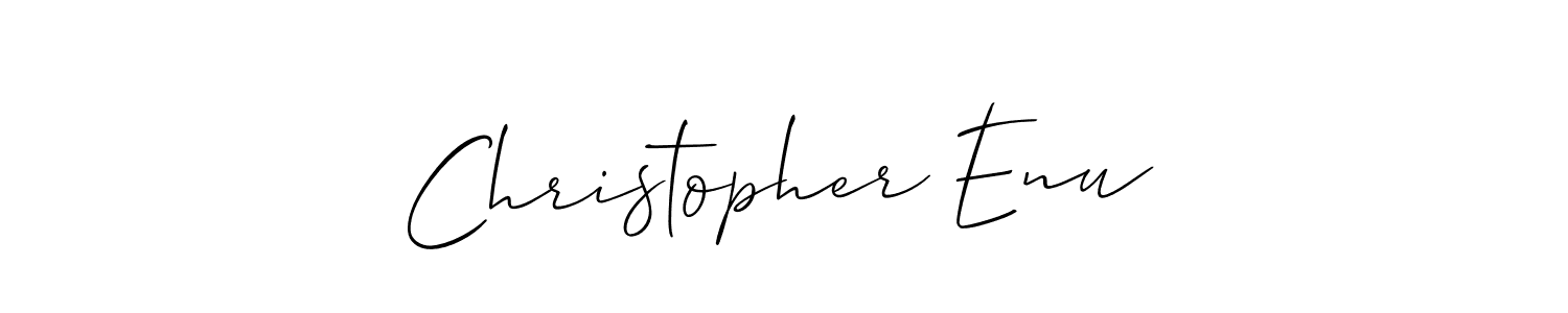The best way (Allison_Script) to make a short signature is to pick only two or three words in your name. The name Christopher Enu include a total of six letters. For converting this name. Christopher Enu signature style 2 images and pictures png