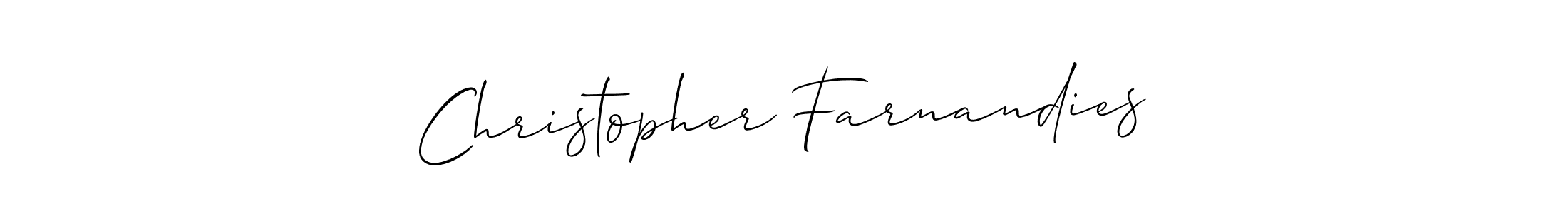 Make a short Christopher Farnandies signature style. Manage your documents anywhere anytime using Allison_Script. Create and add eSignatures, submit forms, share and send files easily. Christopher Farnandies signature style 2 images and pictures png