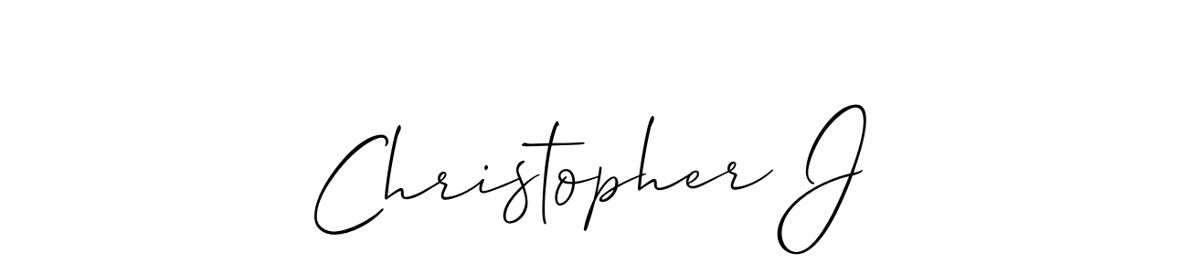 if you are searching for the best signature style for your name Christopher J. so please give up your signature search. here we have designed multiple signature styles  using Allison_Script. Christopher J signature style 2 images and pictures png