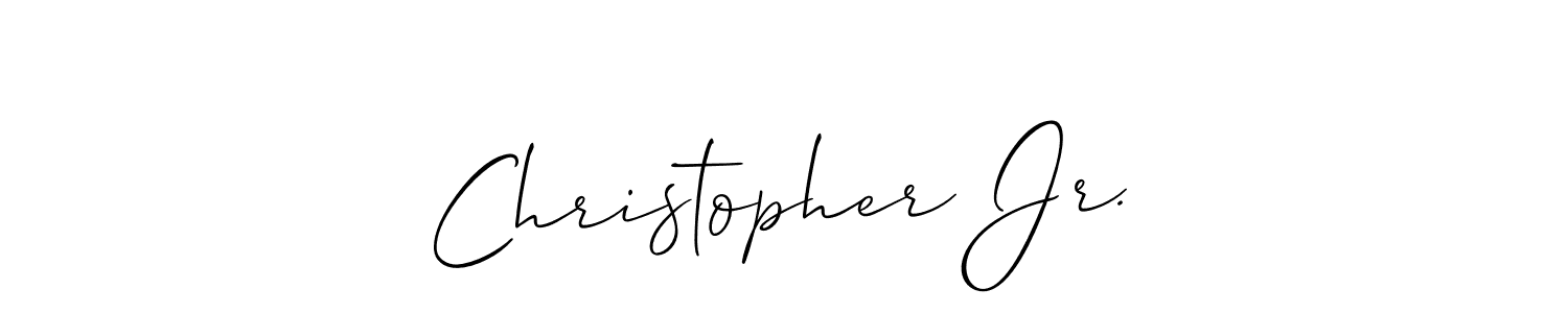 You should practise on your own different ways (Allison_Script) to write your name (Christopher Jr.) in signature. don't let someone else do it for you. Christopher Jr. signature style 2 images and pictures png