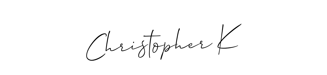 How to make Christopher K signature? Allison_Script is a professional autograph style. Create handwritten signature for Christopher K name. Christopher K signature style 2 images and pictures png